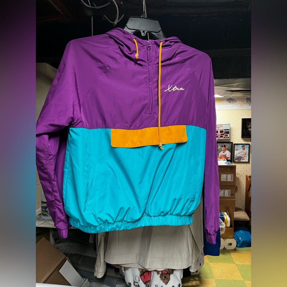 Forever 21 Purple and Teal Windbreaker Jacket